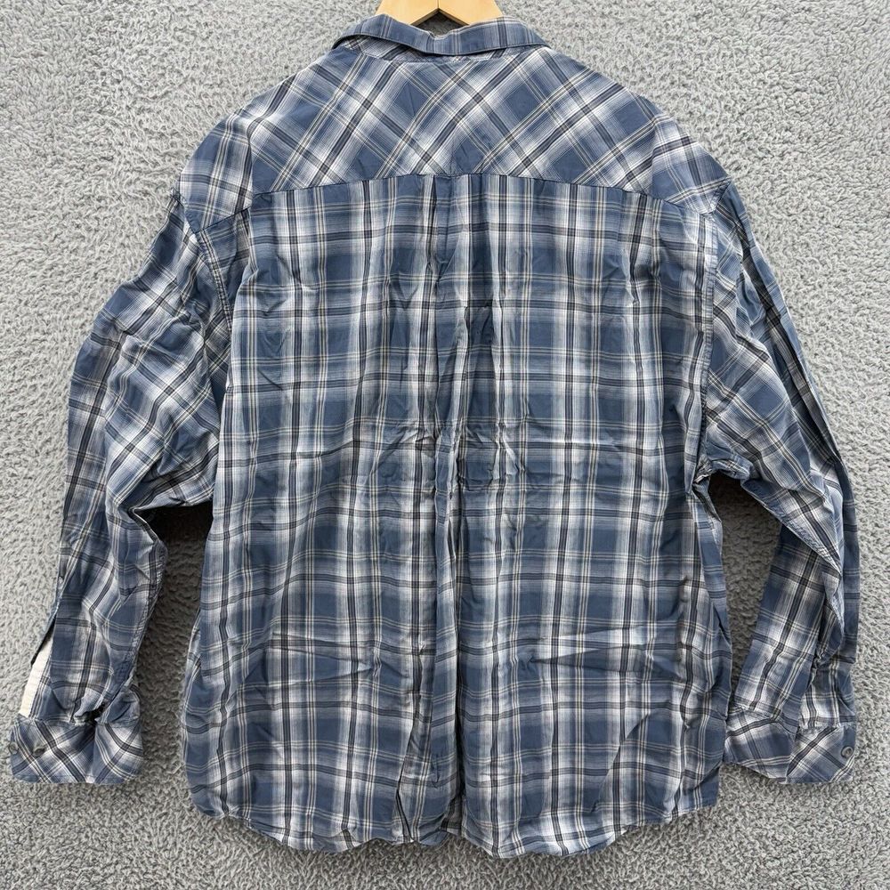 Cabelas Outfitter Shirt Mens 2XL Blue Plaid L/S Button Up Pima Cotton‎ READ - Picture 7 of 9